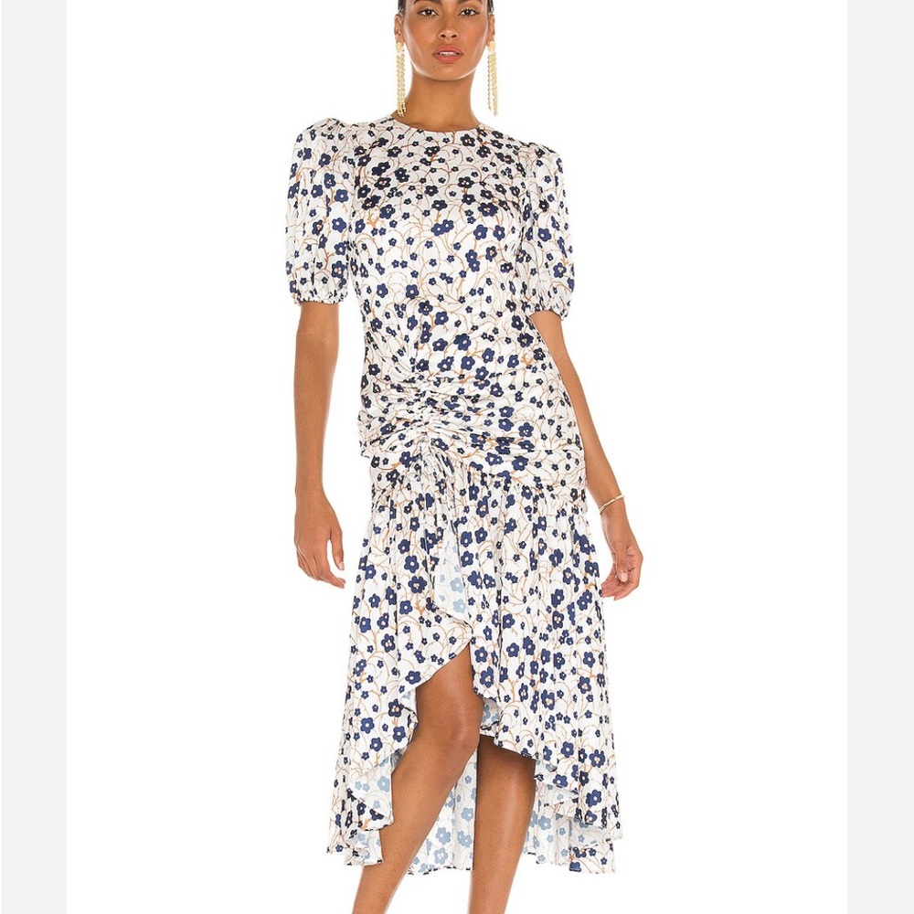 AMUR TRISSA RUCHED DRESS IN SAPPHIRE DESERT BLUEBELL WORN ONCE! Size 4
